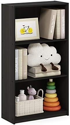 Furinno Basic 3-Tier Book Shelf with Open Shelves, Espresso