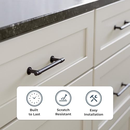 Franklin Brass Francisco (5-Pack) Cabinet Handles 4" Hole Center Pulls | Deep Bronze Hardware Kitchen Door, Drawers, Dressers, Furniture P29617Z-324-B