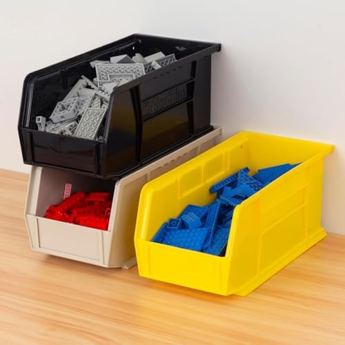 Akro-Mils 30230 AkroBins Plastic Storage Bins, 11"x5"x5", Yellow, 12-Pack