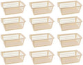 YBM HOME Plastic Perforated Storage Basket Bin Office Drawer, Shelf Desktop Countertop Tray Organizer 32-1188 (12, Beige)