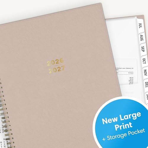 Blue Sky 2026-2027 Weekly & Monthly Academic Planner, 8.5"x11", Sand
