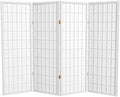 4 ft. Short Window Pane Shoji Screen - White - 4 Panels
