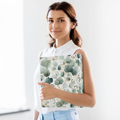 Watercolor Eucalyptus 3 Ring Binder 1.5 Inch Decorative Hardcover File Folder for School Office Papers Portfolio Planner Organizer Recipe Binders 1 Pc