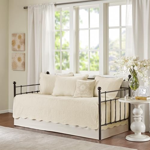 Madison Park Coastal Damask Quilted Daybed Cover Set, 6PC, 39"x75"