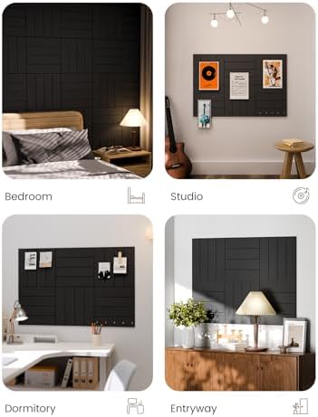 Fluxynara Felt Bulletin Board & Cork Board Alternative, Black