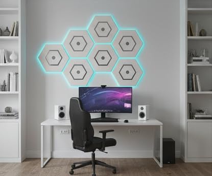 Decorative Wall Acoustic Panel. 12 x 10 x 0.4 inches with an artisan mirror design or floral design (Mirror-Design)