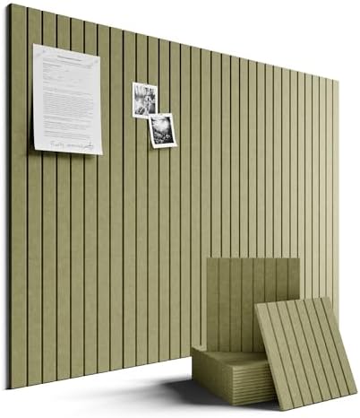 Fluxynara 48" x 36" Large Felt Bulletin Board, Olive Green