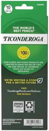 Ticonderoga Wood-Cased Pencils Pre-Sharpened, Arctic Blues, 10 Count | Ideal for writing, drawing, schoolwork, classrooms and office use