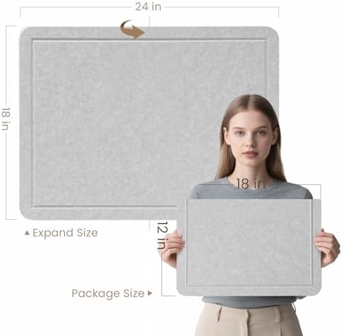 Felt Bulletin Board 24x18 inches, Decorative Pin Board for Home & Office