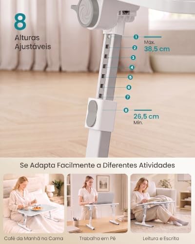 SONGMICS Laptop Bed Desk, Adjustable Lap Desk for Bed with 8 Heights