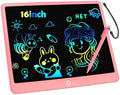 LCD Writing Tablet Doodle Board,16 Inch Colorful Drawing Pad for Kids,Mess Free Coloring for Toddlers Toys Gifts for 3 4 5 6 7 8 Year Old Girls Boys Home School Office Handwriting Tablet -Pink