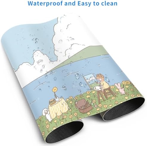 Green Blue Nature Desk Mat Large Gaming Mouse Pad Cozy