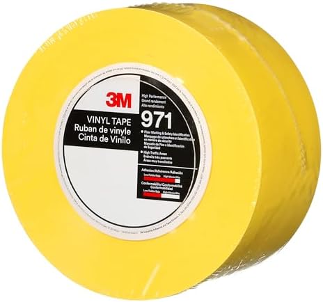 3M Durable Floor Marking Tape 971, Yellow, 3 in x 36 yd, 17 mil, 1 Roll