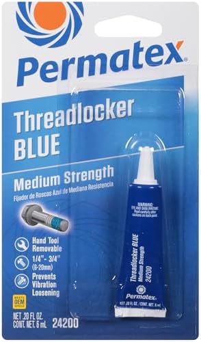 Permatex 24200 Medium Strength Threadlocker Blue, 6 ml, Automotive Threadlocker For Preventing Bolts From Loosening And Corrosion, Removable With Hand Tools
