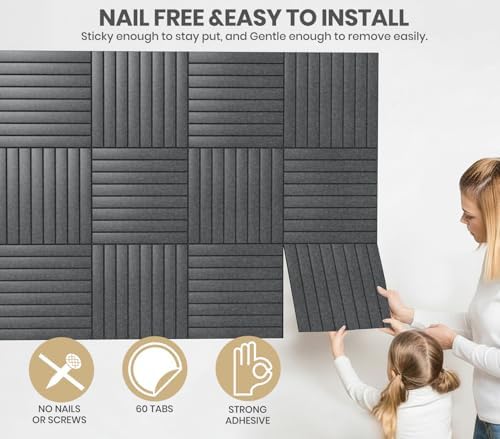 48" x 36" Large Felt Bulletin Board, Eight-Stripe Dark Gray