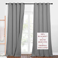 NICETOWN Outdoor Noise Blocking Blackout Curtains, Full Privacy Wall Divider, Heavy-Duty Blinds for Office Windows, Inside Detachable Felt Liner Curtains for Daytime Sleep (Silver Grey, 108" Length)