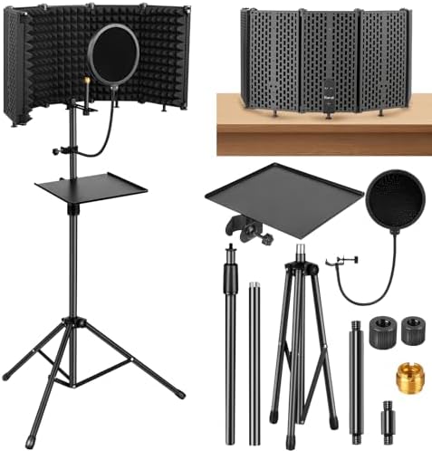 Microphone Stand With Isolation Shield