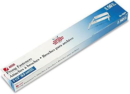 ACCO 70324 Complete Fasteners,2-3/4-Inch C-C Prongs,3-1/2-Inch Capacity,50/BX,SR