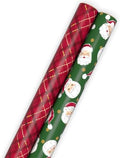 Hallmark Traditional Christmas Wrapping Paper, 2 Rolls (Jolly Santa, Plaid)