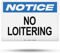TRADESAFE No Loitering Sign - Quick Install Aluminum Safety Sign, Light Reflective, UV-Resistant, Waterproof, 14” X 10” No Loitering Signs for Business