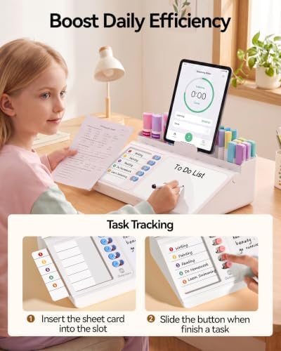 Desk Organizer Dry Erase Desktop Whiteboard with Storage, to Do List Board