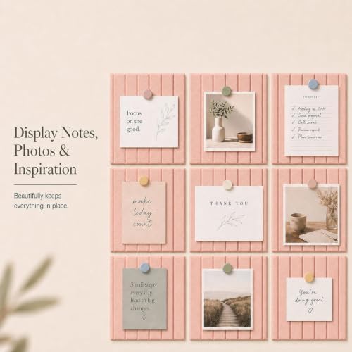 Stripe Felt Bulletin Board Tiles, Cork Board Alternative 48 x 36 in