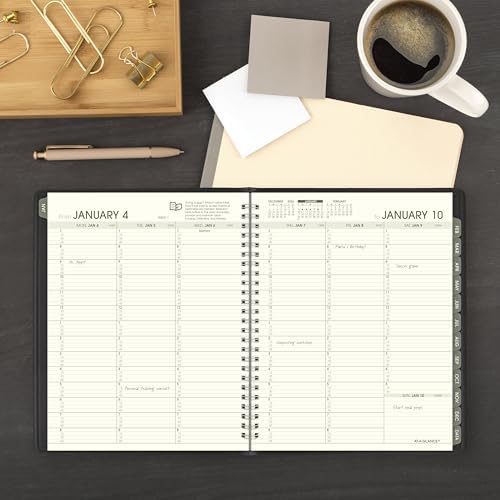 AT-A-GLANCE 2027 Appointment Book Planner, Weekly & Monthly, 7" x 8.75", Quarter-Hourly, Recycled, Black (70951G0527)