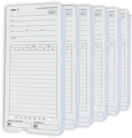 300 Time Cards AT-4500 Time Cards 6-Packs of 50ea (with separate box)