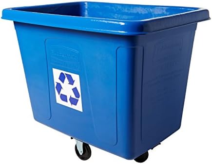 Rubbermaid Commercial 461673BE Recycling Cube Truck, Rectangular, Polyethylene, 500lb Cap, Blue