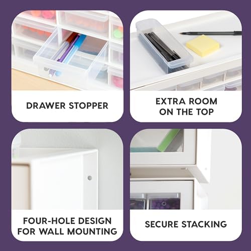 IRIS USA 44-Drawer Small Parts Storage Cabinet, Crafts, Made in USA, White