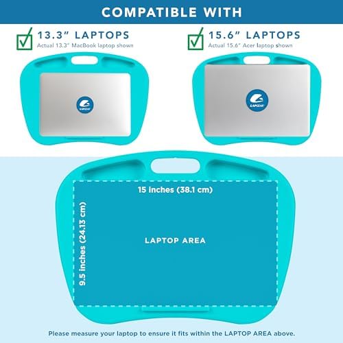 LAPGEAR MyDesk Lap Desk – Turquoise, 12-Pack, Fits 15.6” Laptops