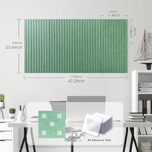Large Felt Bulletin Board 48" x 24", Jade Green