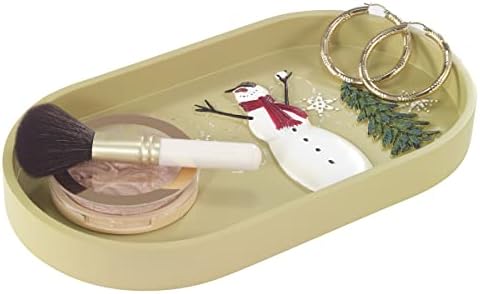 Avanti Linens - Vanity Tray, Resin Countertop Accessories, Christmas Decorations (Snowmen Gathering Collection)