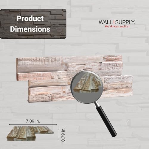 Wall!Supply 3D Wall Panels – Reclaimed Whitewash Asian Teak Wood – Home Decor Wallpaper Alternative for Living Room, Bedroom & Office – Easy DIY Installation – 10 Pack, Covers 9.6 Sq Ft