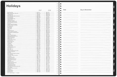 Staples 2027 Monthly Planner, 8x11 Inch, Black Faux Leather, ST52184