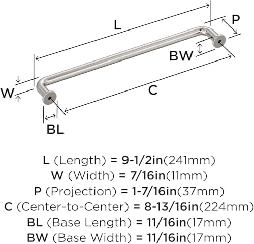 Amerock 8-13/16" Factor Satin Nickel Drawer Pull