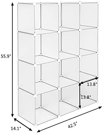Bookshelves Storage Organizer Shelf Cube Shelves 12 Cubby Storage Organizer DIY Closet Organizers & Storage Shelves for Bedroom Closet Shelves for Clothing Storage Book Shelf Toy Organizers & Storage
