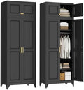 SteeLoong Metal Wardrobe Cabinet,Armoire Wardrobe Closet with Hanging Rod