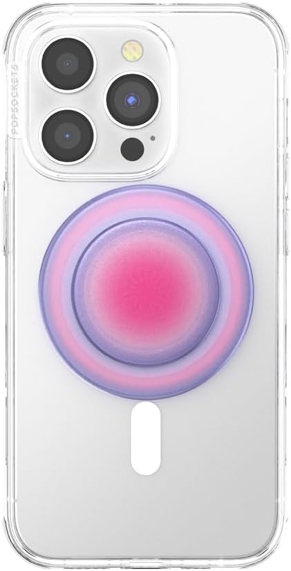 PopSockets Phone Grip for MagSafe, Magnetic Holder- Aura | Removable, For Kindle / Android / iPhone, With Magnet, Purple, Aura, Phone, Women