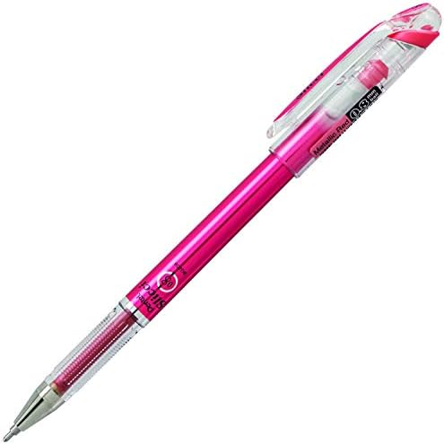 Pentel Arts Slicci Metallic 0.8 mm Needle Tip Gel Pen, Metallic Red Ink, Box of 12 (BG208-MB)