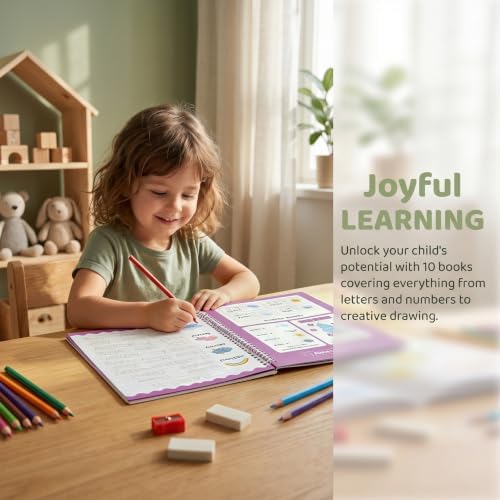 Ddaowanx Magic Grooved Writing Practice for Kids Ages 3-8,Kindergarten Book