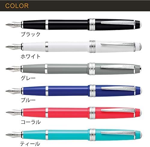 Cross Bailey Light Polished White Resin Fountain Pen, Medium Nib