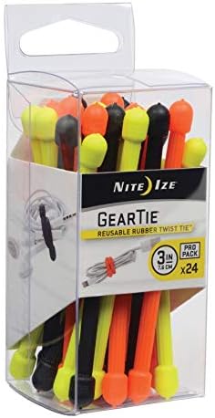 Nite Ize Gear Tie Original ProPacks - Reusable Rubber Twist Ties for Indoor & Outdoor Use - Bendable Wire Interior - Durable Rubber Exterior - Secure Grip - Assorted Colors, 3" (24 Pack)