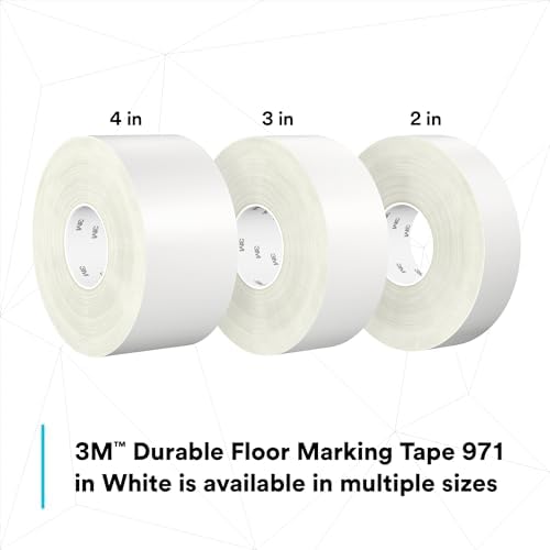 3M Durable Floor Marking Tape 971, White, 3 in x 36 yd, 17 mil, 1 Roll