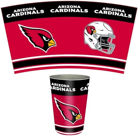FANMATS 34605 NFL - Arizona Cardinals Wastebasket | Red | 15"x10.5"x10.5" | Primary Logo, Helmet, & Wordmark