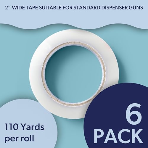 happimess Otto Heavy Duty 2" x 110 Yd Packing Tape, Clear, Set of 6