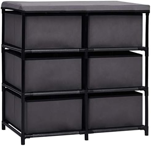 6-Drawer Storage Cabinet Organizer with Steel Frame and Fabric Drawers, Lightweight Minimalist Closet Dresser for Bedroom, Living Room, Hallway, Grey