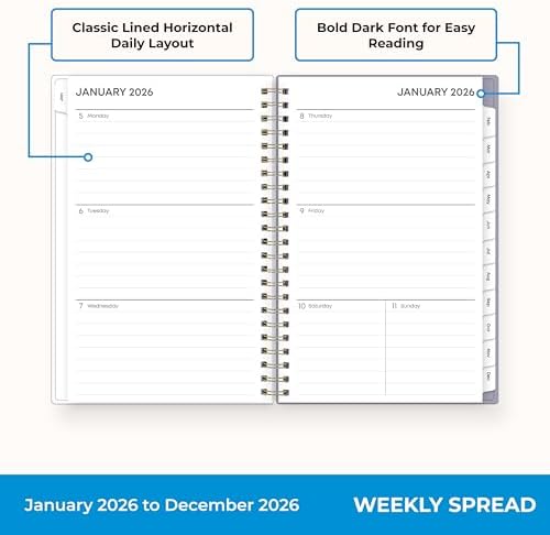 Blue Sky 2026 Weekly & Monthly Planner Calendar, 5"x8", Tula
