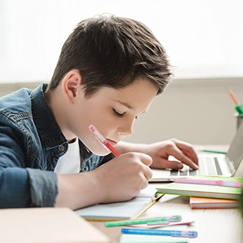 Crtiin 200 Pack HB Colorful Stackable Pencils, Translucent Multipoint Non-sharpening Stackable Pencil with Matching Eraser for Girls Students Teachers Office Supplies Rewards, 7 Colors