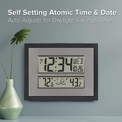 La Crosse Technology 512-65937 Black Atomic Digital Clock with Temperature